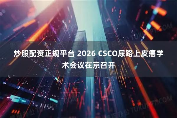 炒股配资正规平台 2026 CSCO尿路上皮癌学术会议在京召开